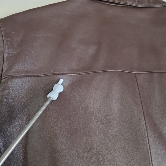 Wilsons Womens Leather Jacket Sz XL Y2K Style BROWN w/ Teal Liner - Picture 9 of 15